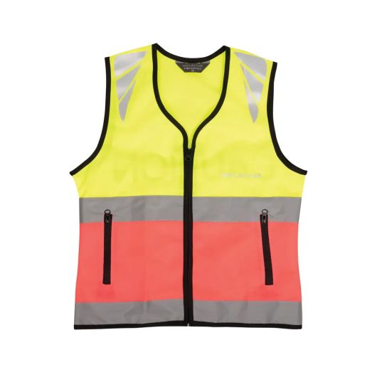 Reflector Two Tone Warning Tabard By Hy Equestrian - Caution Slow Yellow/Pink