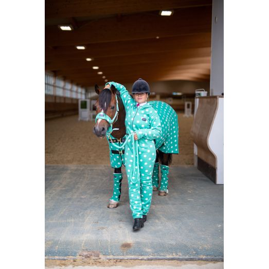 Supreme Products Adult's Dotty Fleece Onesie Gorgeous Green