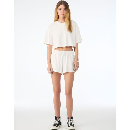 Bella Women's Heavyweight Washed Cropped Tee Vintage White