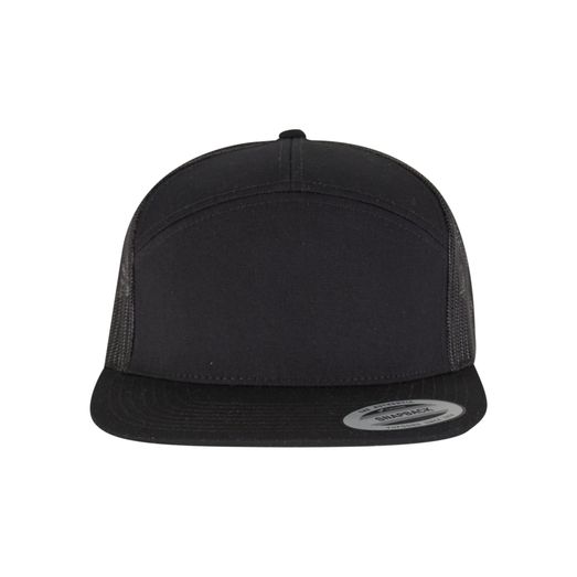 Flexfit 7 Panel Classic Trucker Cap Black/Black