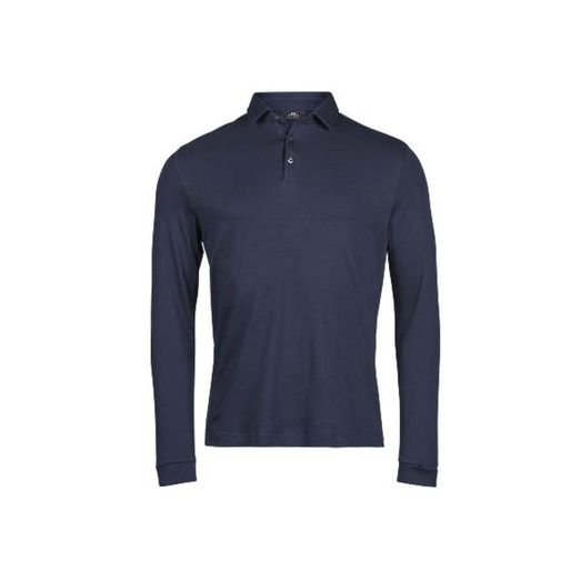 Tee Jays Pima Cotton Long Sleeve Polo Navy