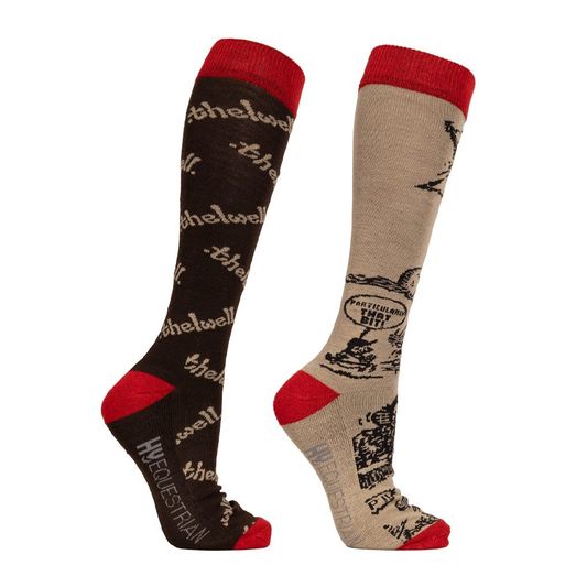 Hy Equestrian Thelwell Collection Comic Chaos Socks (Pack of 2) - Adult 4-8