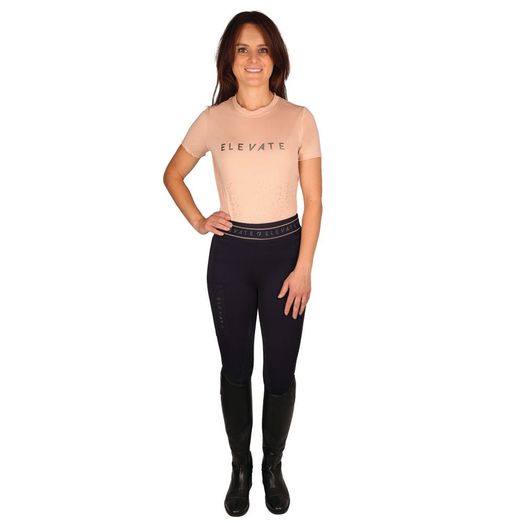 Hy Equestrian Elevate Allure Riding Tights - Navy/Gun Metal Grey