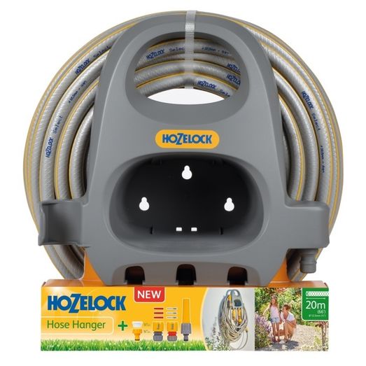 Hozelock Hose Hanger With 20m Hose &amp; Fitting Set
