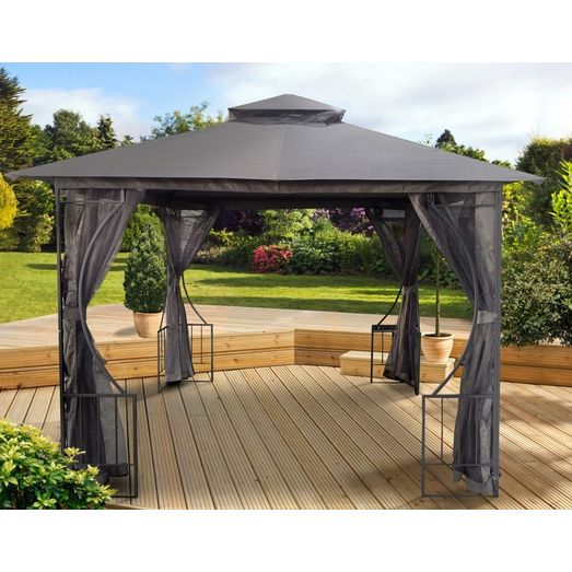 Pagoda Oxford Gazebo With Steel Frame Net Curtains