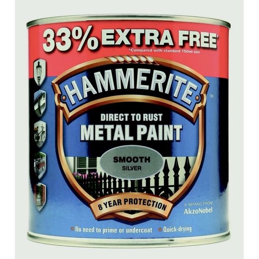 Hammerite Metal Paint Smooth 750ml + 33% Free