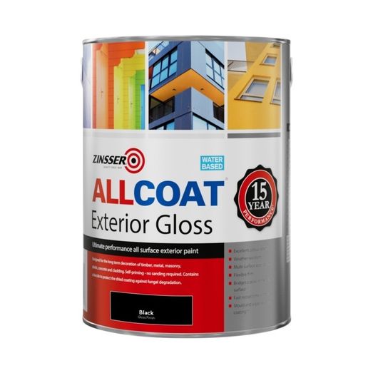 Zinsser Allcoat Exterior Water Based Gloss Black