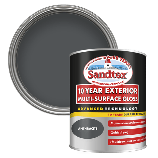 Sandtex 10 Year Exterior Multi Surface Gloss Anthracite