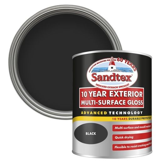 Sandtex 10 Year Exterior Multi Surface Gloss Black