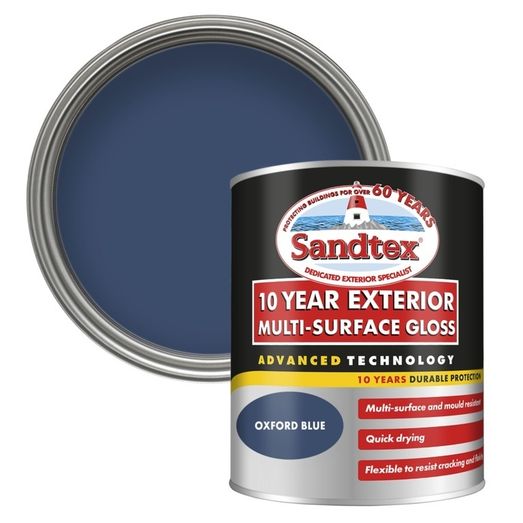 Sandtex 10 Year Exterior Multi Surface Gloss Oxford Blue