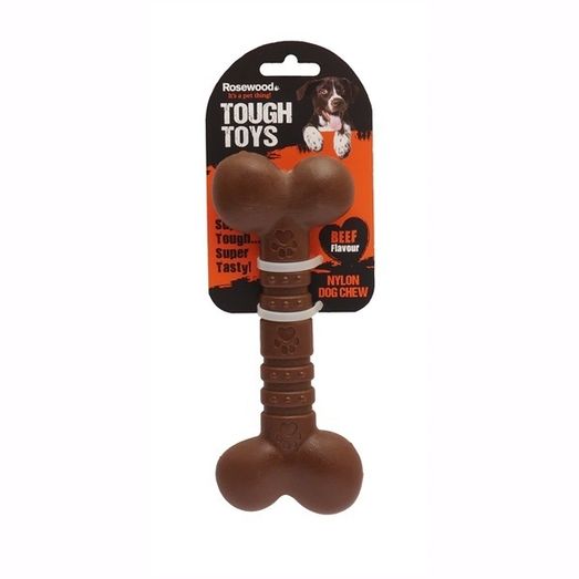 ROSEWOOD Nylon Beef Bone Dog Toy
