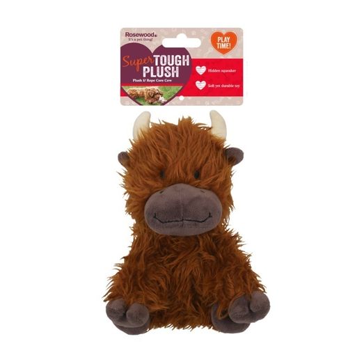 ROSEWOOD Tough Rope Core Cow Dog Toy