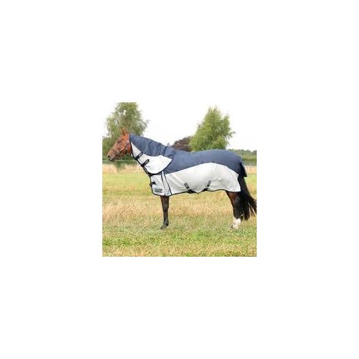 StormX Empra Waterproof Zebra Print Fly Rug - NAVY