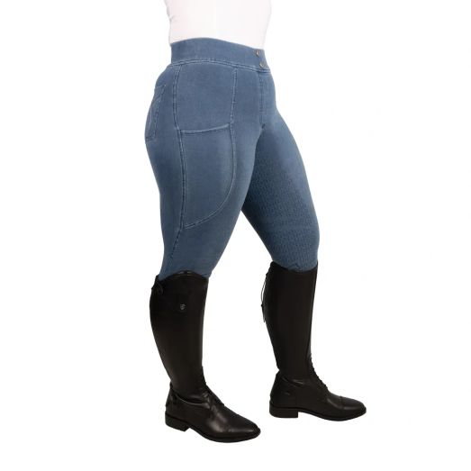 Hy Equestrian Elevate Chambray Denim Tights - Small