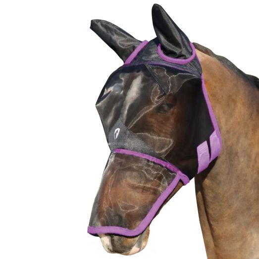 Hy Equestrian Mesh Half Mask with Ears and Fringe - Small Pony