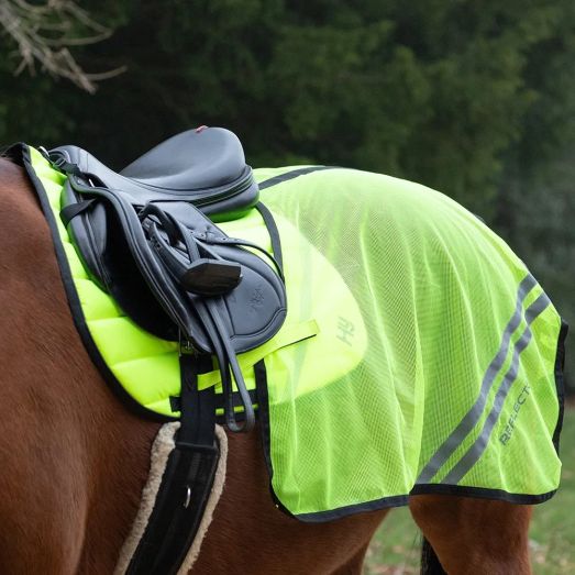 Reflector Summer Mesh Quarter Sheet by Hy Equestrian - Yellow