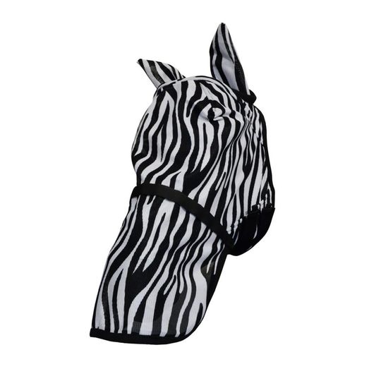 Hy Equestrian Zebra Fly Mask with Ears and Detachable Nose - Black/White