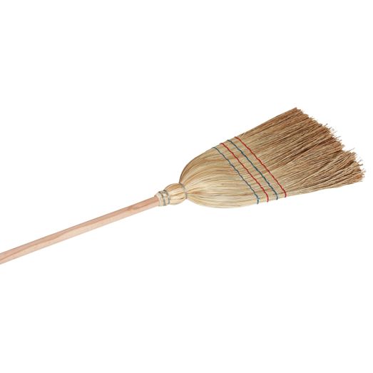 Rice Straw Broom 4-seam with handle, 135 cm
