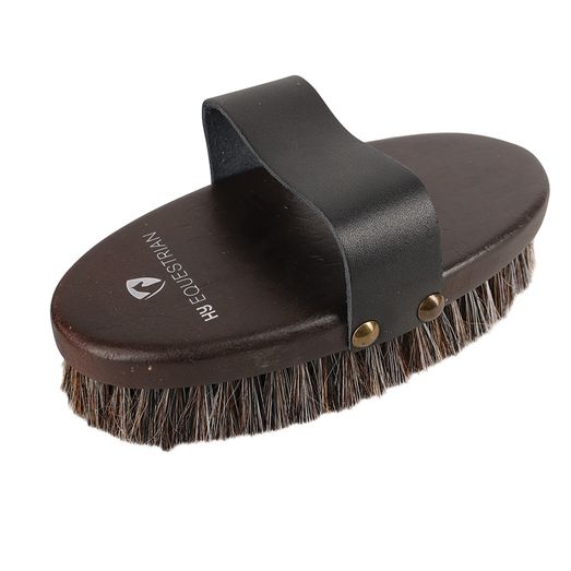 ProGroom Deluxe Horse Hair Wooden Body Brushby Hy Equestrian - Dark Brown - Large