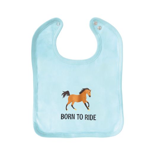 Hy Equestrian Mini Tots Baby Bib - Born to Ride - One Size