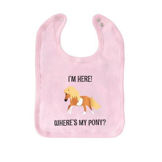 Hy Equestrian Mini Tots Baby Bib - Where's my Pony - One Size