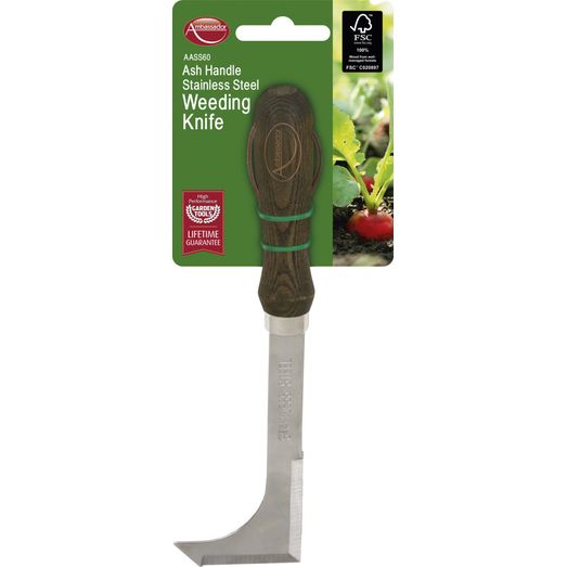 Ambassador Ash Handle Stainless Steel Weeding Knife