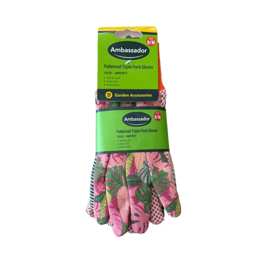 Ambassador Patterned Triple Pack Gloves