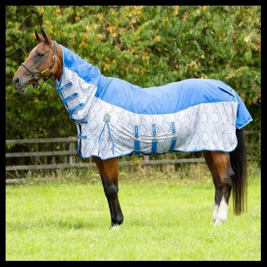 DefenceX Shield Quagga System Fly Rug - Blue/White