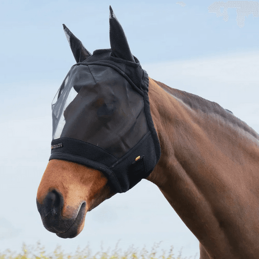 Hy Equestrian Armoured Protect AeroFlex Fly Mask with Ears - Cob