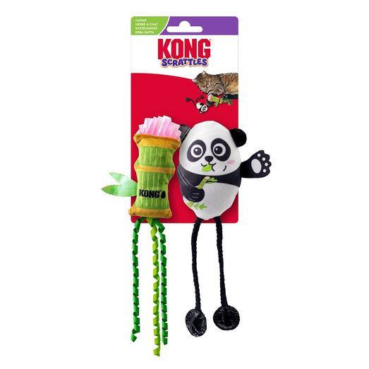 Kong Cat Scrattles Panda Cat Toy White