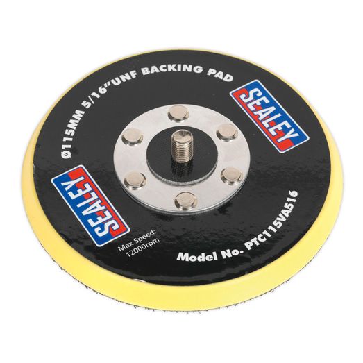 Sealey PTC115VA516 Hook &amp; Loop Backing Pad &amp;#8709;115mm 5/16"UNF