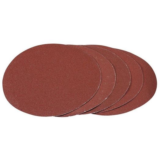 Draper 93422 Pack of Five 180mm Hook and Loop Aluminium Oxide Sanding Discs (80G)