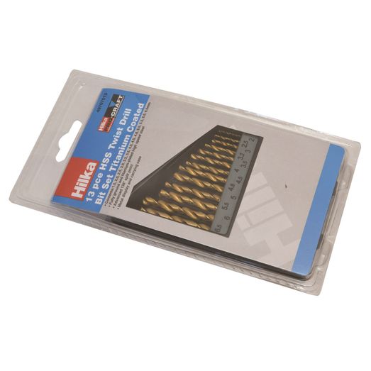 Hilka 13 pce HSS Drill Bit Set Titanium Coated
