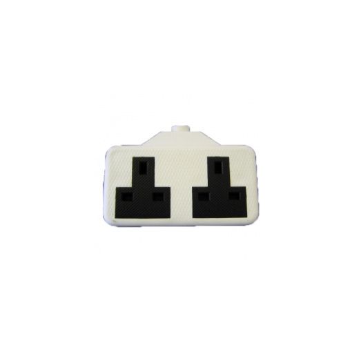 Dencon 9433WNB Rubber 2 Gang Extension Socket