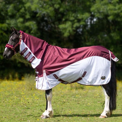 Gallop Trojan Xtra D/Proof Hybrid Combo Fly Rug Burg/White Burgundy/White
