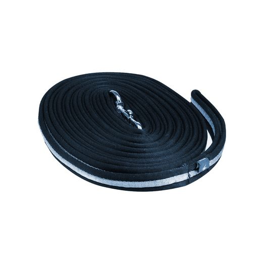 Hy Equestrian Soft Webbing Lunge Rein Navy/Silver
