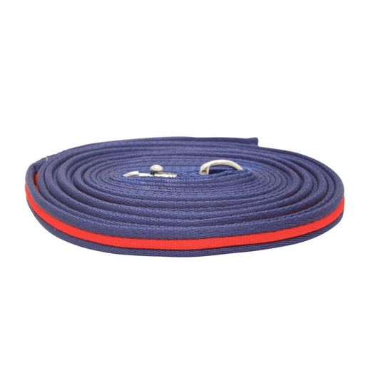 Hy Equestrian Soft Webbing Lunge Rein Navy/Red