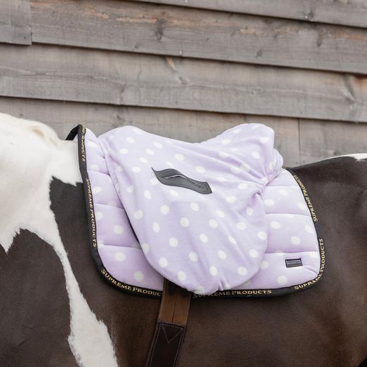 Supreme Products Ride on Dotty Fleece Saddle Cover - Lavish Lilac