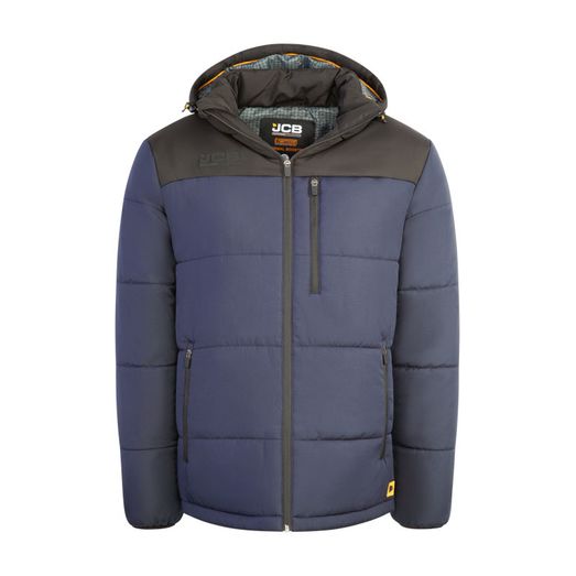 JCB Unisex Padded Jacket With Hood Navy/Black