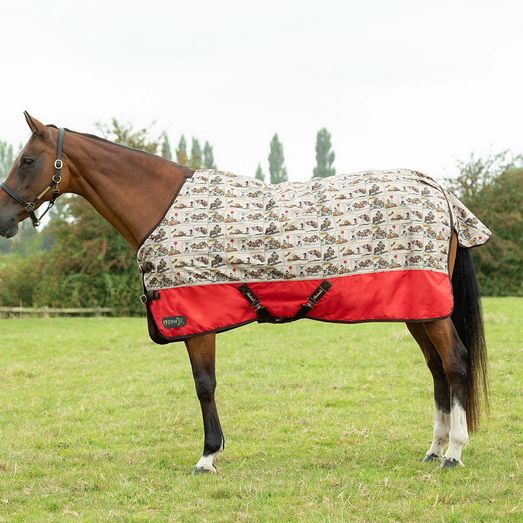 Stormx Original 100g Turnout Rug Thelwell Comic Chaos Taupe/Red