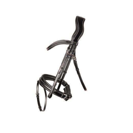 Hy Equestrian Propresicce Pelle Crank Leather Bridle Blk/Slv Black/Silver