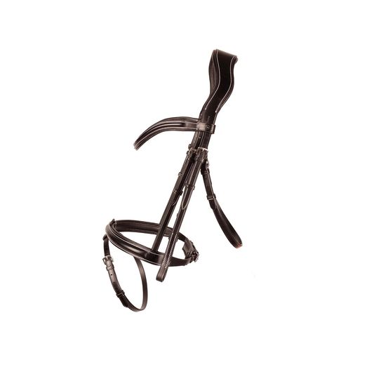 Hy Equestrian Propresicce Pelle Raised Flash Leather Birdle Brown/Silver