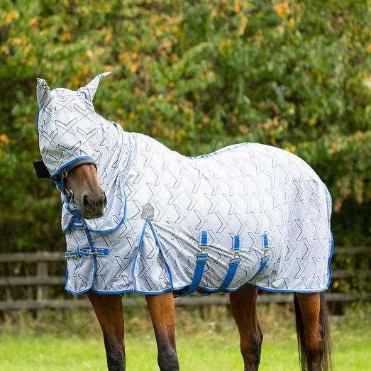 Hy Defencex Shield Guardian Evolution Combi Fly Rug &amp; Mask White/Blue