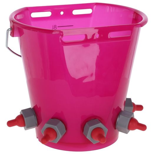 Lamb Feeder Bucket, Pink - 5 Teats