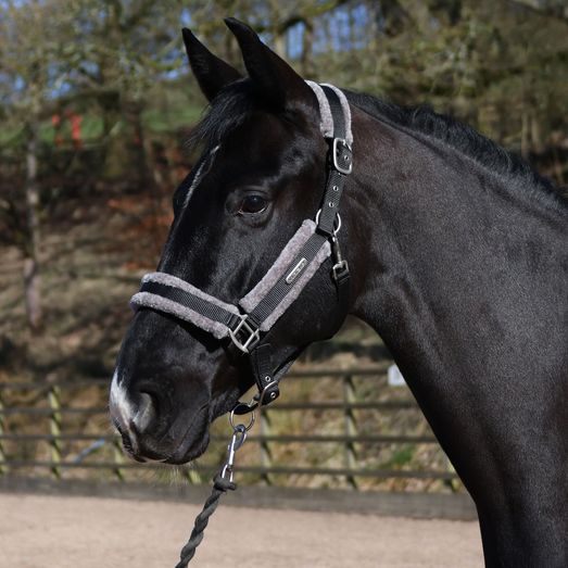 Whitaker Hc171 Holmfirth Furry Headcollar &amp; Lead Rope Black