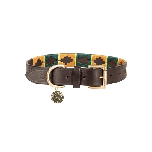 Benji &amp; Flow Sublime Polo Leater Dog Lead Green/Gold