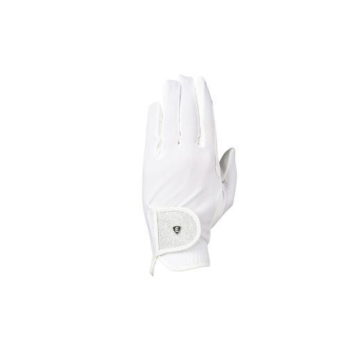 Elevate Glitter Flex Meshriding Gloves By Hy Equestrian White