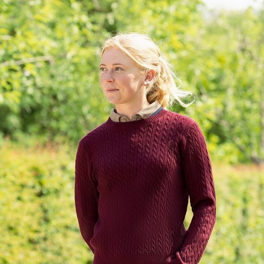 Elevate Style Cable Knitjumper By Hy Equestrian Berry