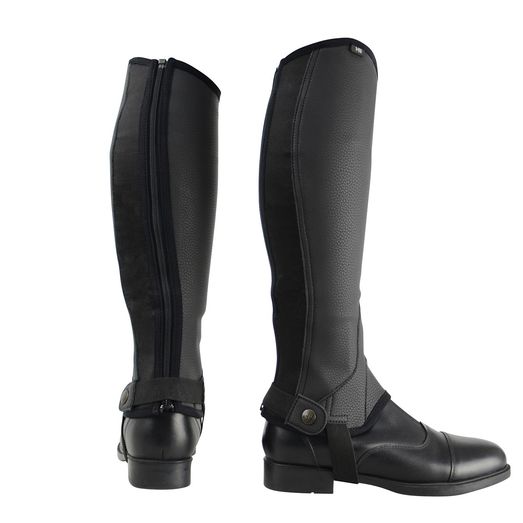 Hy Equestrian Synthetic Combileather Chaps Black