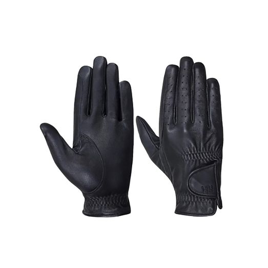 Hy Equestrian Leather Riding Gloves Black